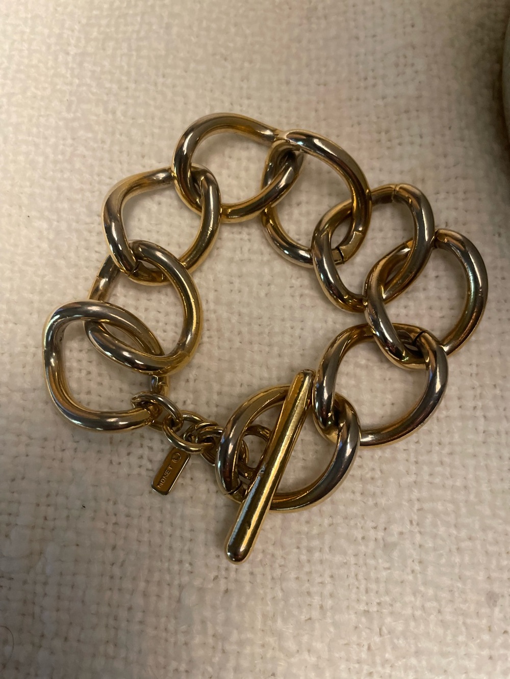 Monet Gold-Tone Chunky Link Toggle Bracelet - Women Jewelry